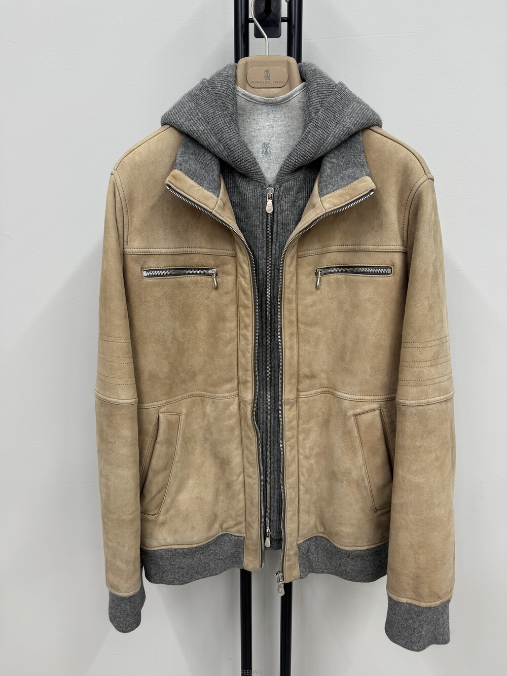 BRUNELLO CUCINELLI (국내 당일 발송) 브루넬로 쿠치넬리 후드 시어링 보머 자켓