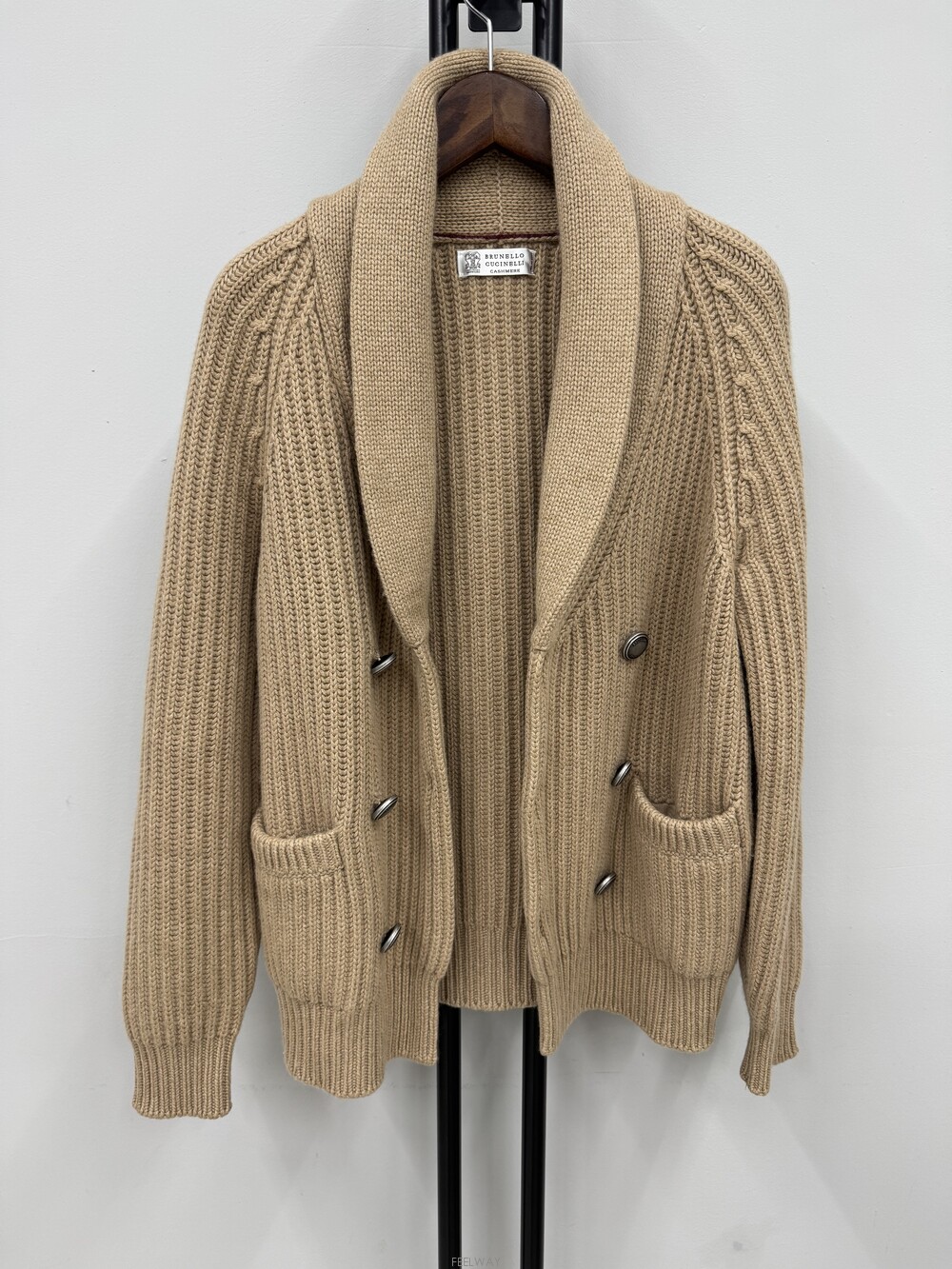 BRUNELLO CUCINELLI (국내 당일 발송) 브루넬로 쿠치넬리 캐시미어 더블 숄카라 가디건 실제 상품 상세 사진 2