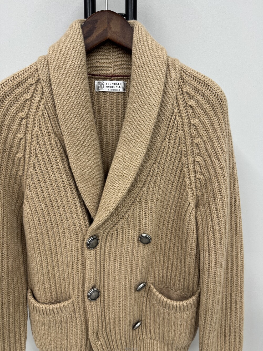 BRUNELLO CUCINELLI (국내 당일 발송) 브루넬로 쿠치넬리 캐시미어 더블 숄카라 가디건 실제 상품 상세 사진 3