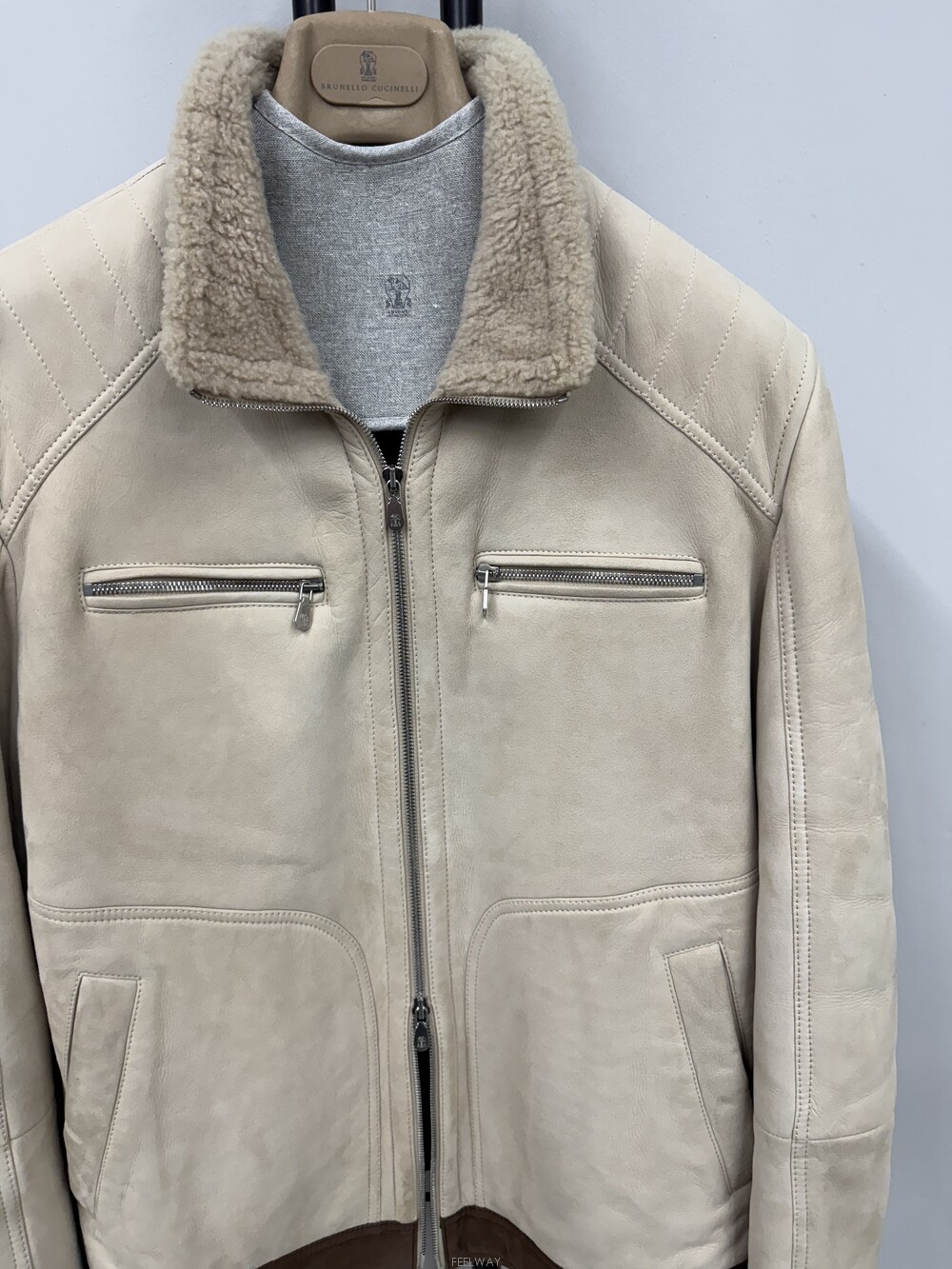 BRUNELLO CUCINELLI (국내 당일 발송) 브루넬로 쿠치넬리 시어링 보머 자켓 실제 상품 상세 사진 2
