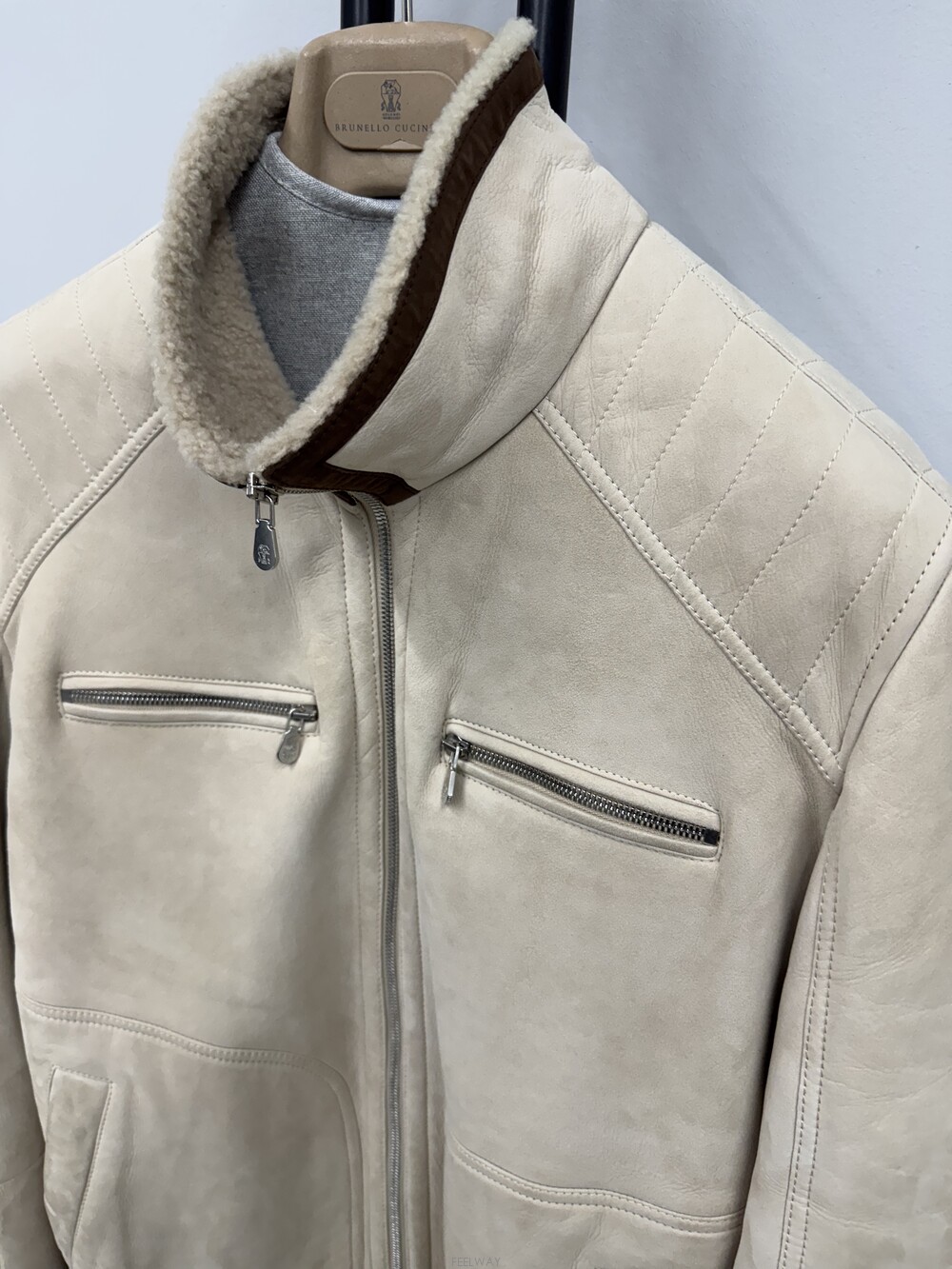 BRUNELLO CUCINELLI (국내 당일 발송) 브루넬로 쿠치넬리 시어링 보머 자켓 실제 상품 상세 사진 3