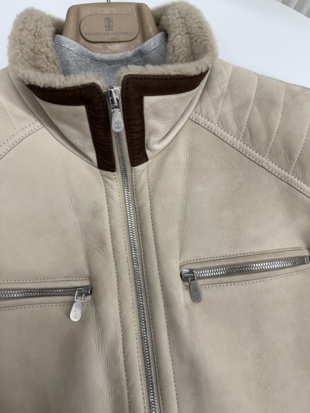 BRUNELLO CUCINELLI (국내 당일 발송) 브루넬로 쿠치넬리 시어링 보머 자켓 실제 상품 상세 사진 6