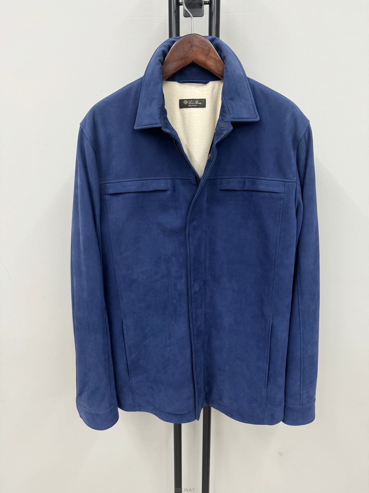 LORO PIANA (국내 당일발송) 로로피아나 블루 누벅 카프스킨 자켓