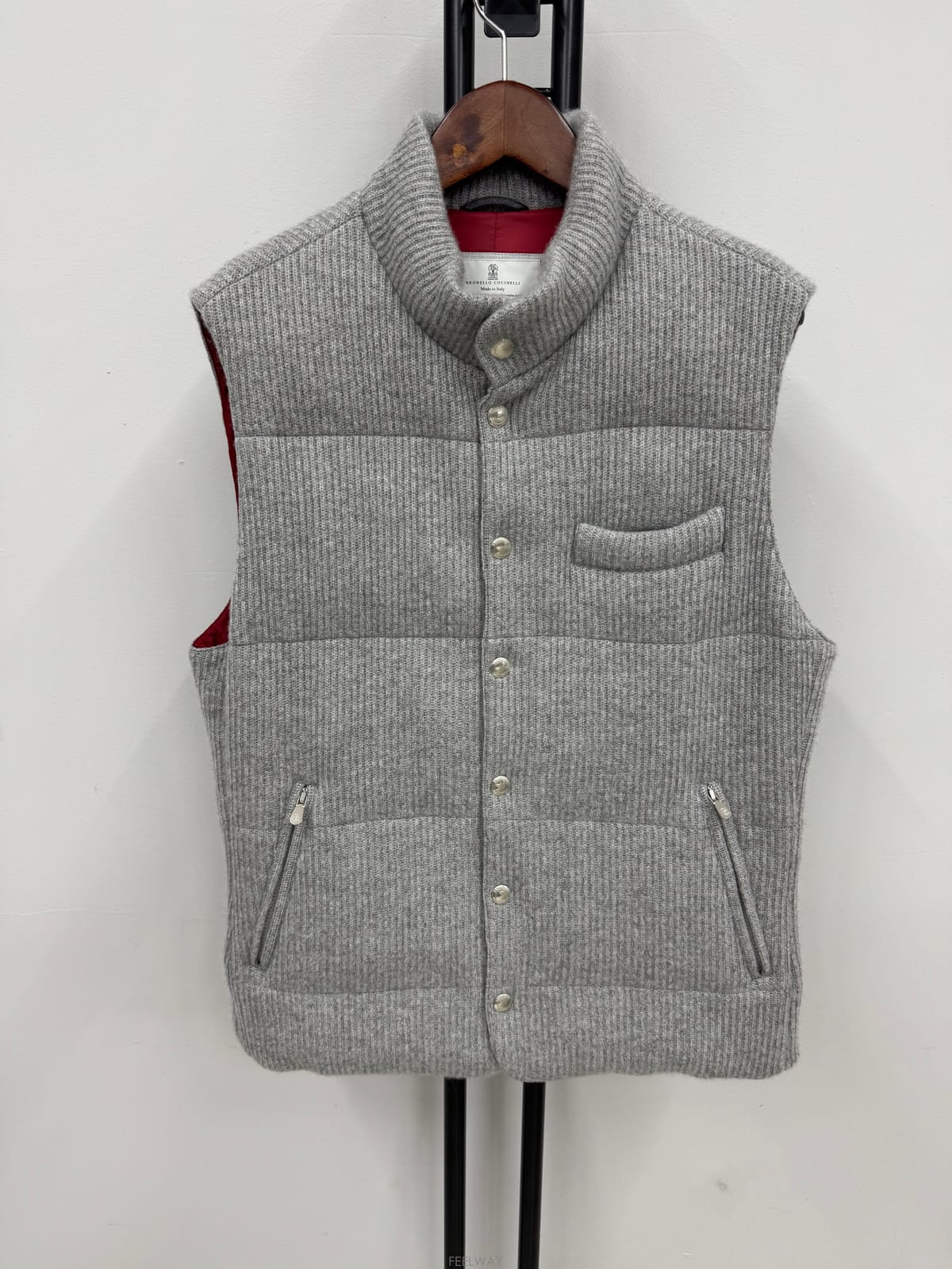 BRUNELLO CUCINELLI (국내 당일발송) 브루넬로 쿠치넬치 캐시미어 리브 패딩 베스트