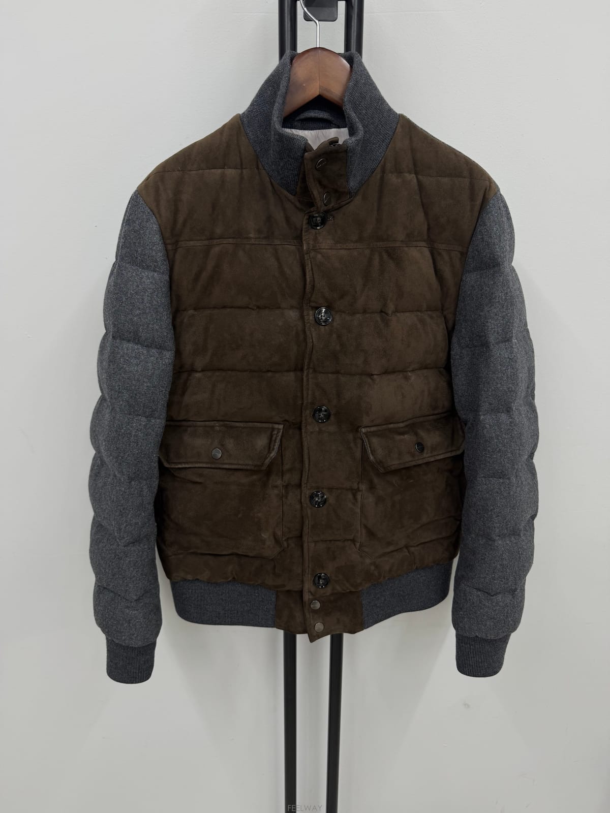 KITON (국내 당일발송) 키톤 스웨이드 패널 패딩 자켓