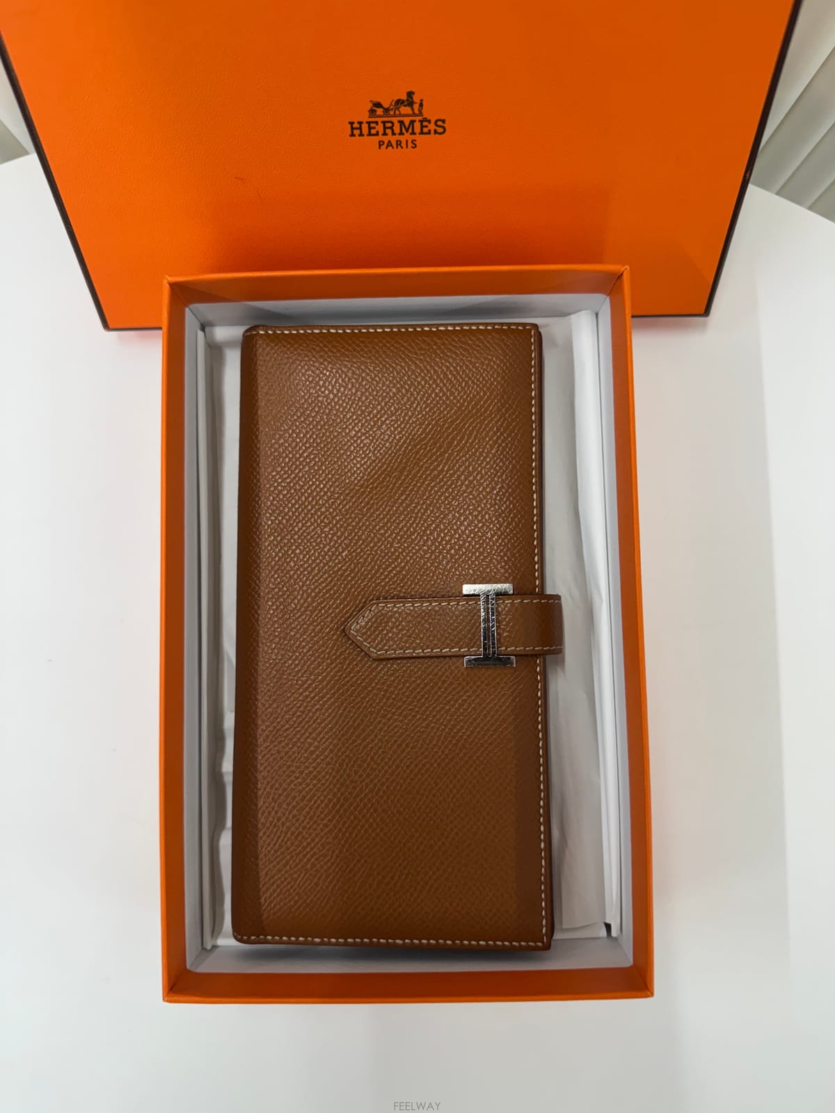HERMÈS (국내 당일발송) 에르메스 베안 장지갑 앱송 골드/은장