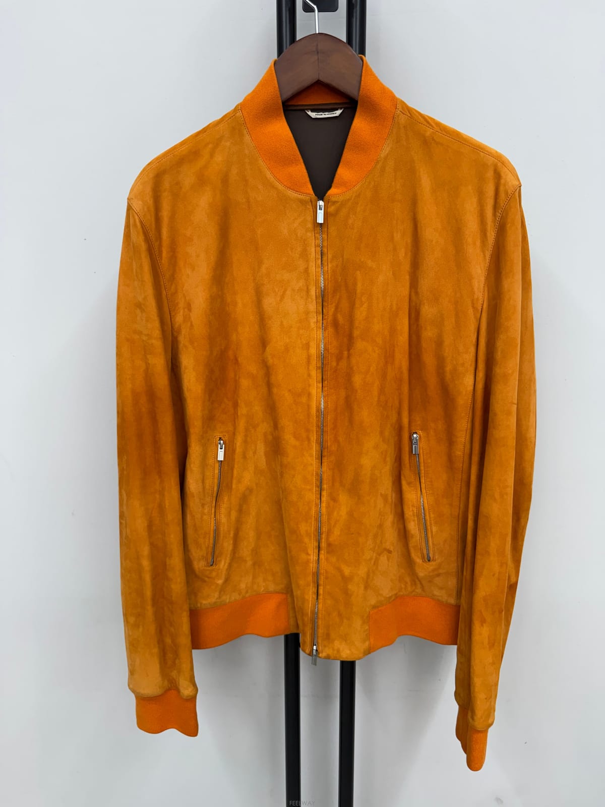 HERMÈS (국내 당일발송) 에르메스 오렌지 스웨이드 보머 자켓